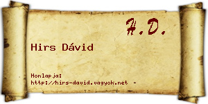 Hirs Dávid névjegykártya