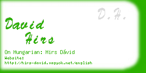 david hirs business card